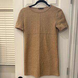 Zara Camel Short Sleeve Dress
